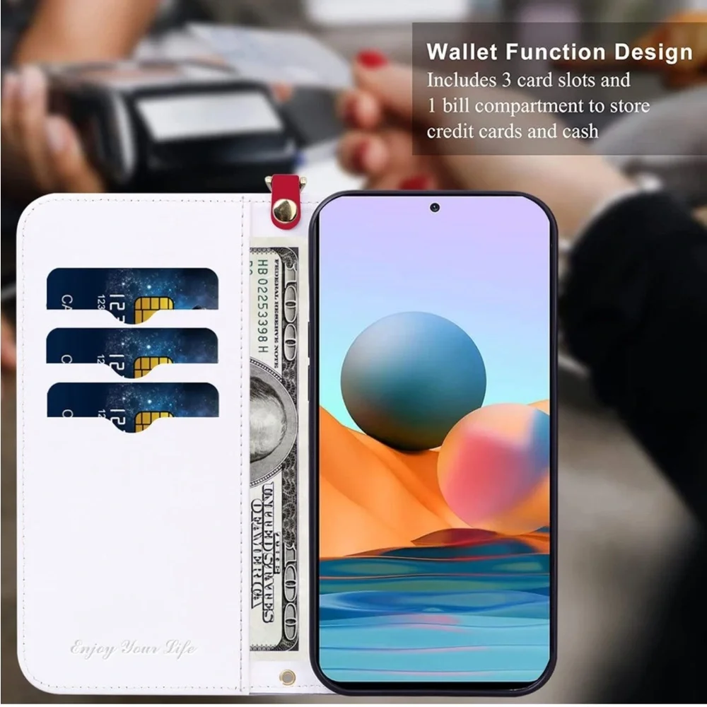 5for$10 Samsung Galaxy S10 Apples Cartoon Flip Wallet Leather Case 3 Card Slot